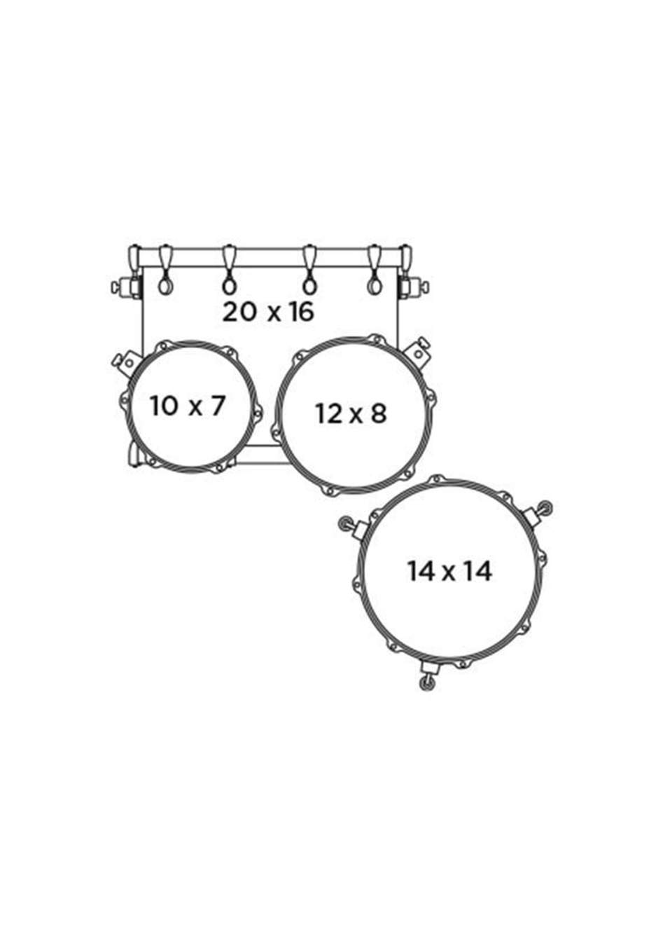 Saturn Fusion 20+10+12+14F Acoustic Drum SR504XFB — صورة المنتج 4 من 4