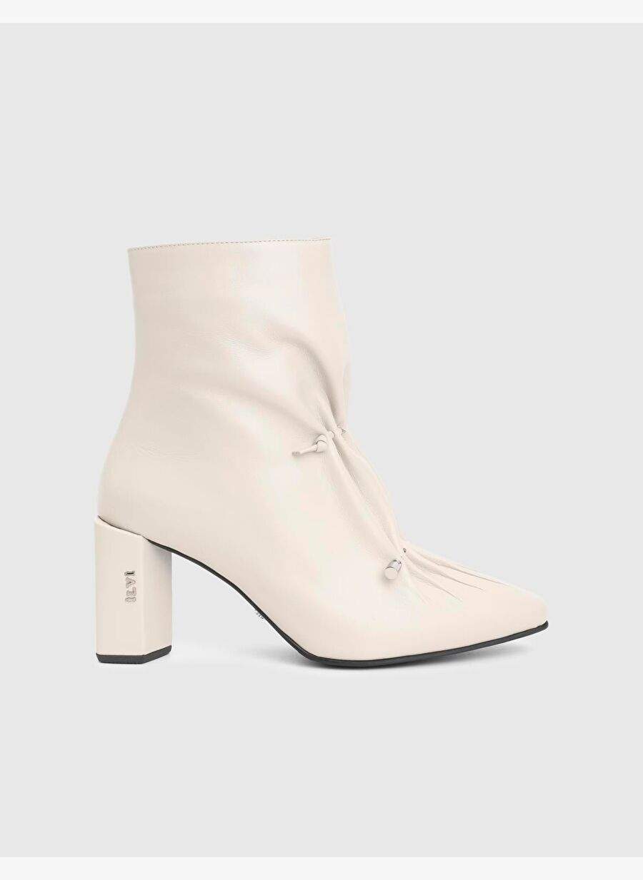 Moxy Hakiki Deri Krem Kadın Topuklu Bot — Product image 3 of 4