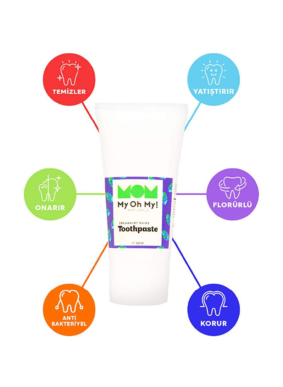 Spearmint Shine  Organic Sweet Mint Essential Oil Fluoride Children Toothpaste — صورة المنتج 3 من 3