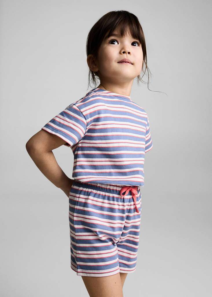 Short striped jumpsuit with drawstring — Product image 4 of 6