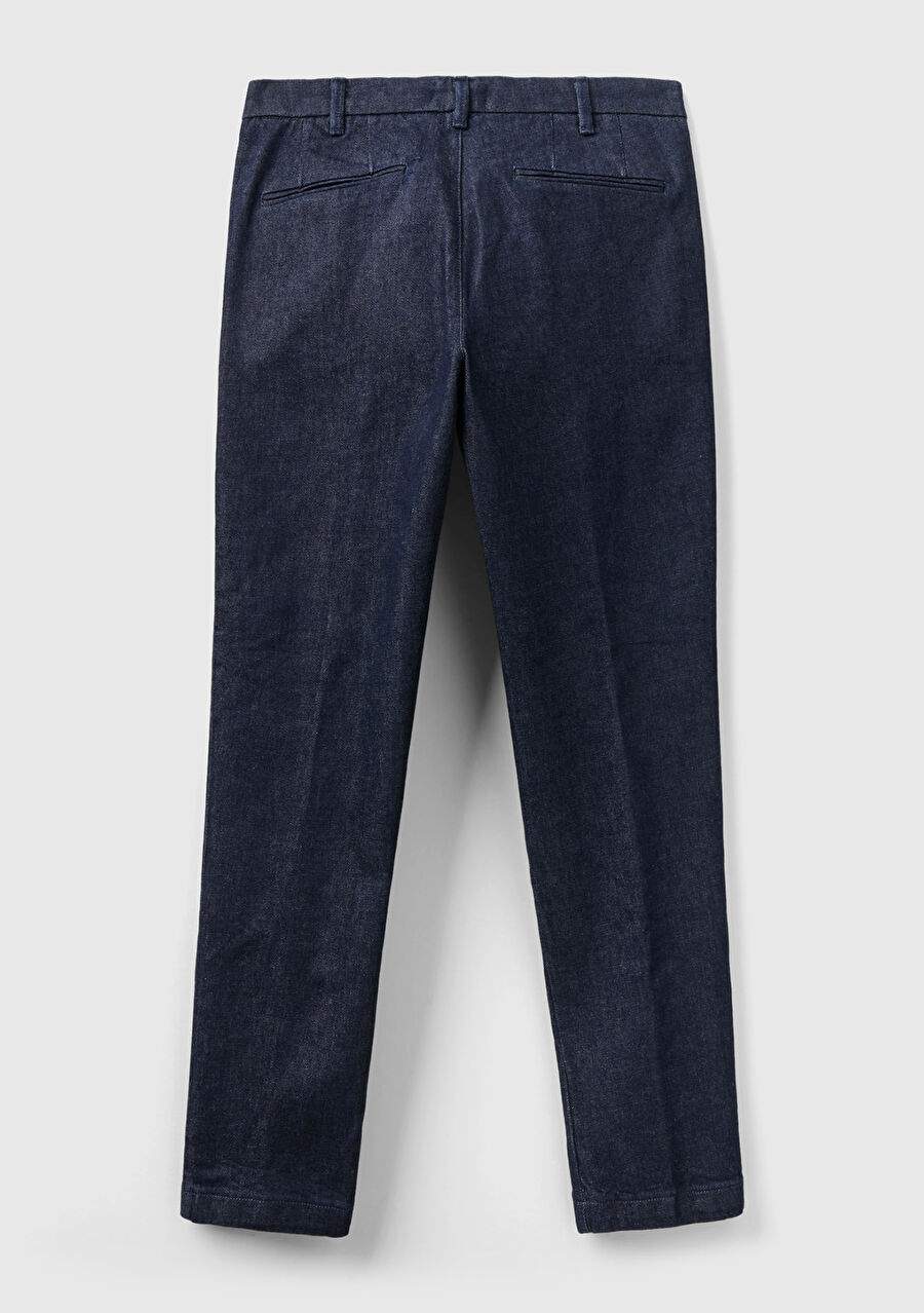 Men's Navy Slim Fit Denim Chino Pants — Product image 4 of 5
