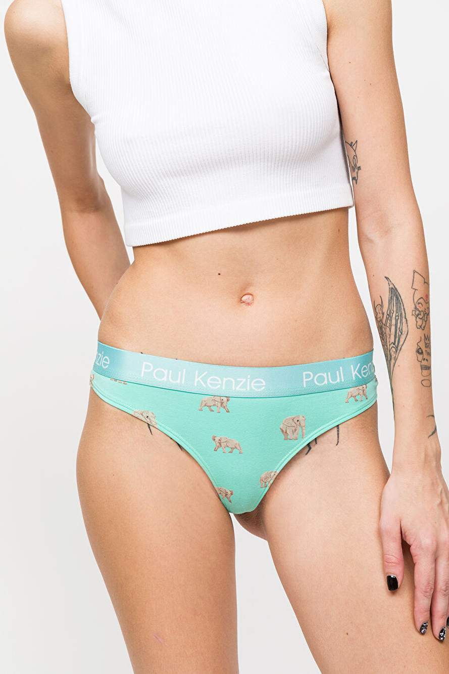 Patterned Women String Panties – Eco Characters – Elephantastic — Product image 3 of 5