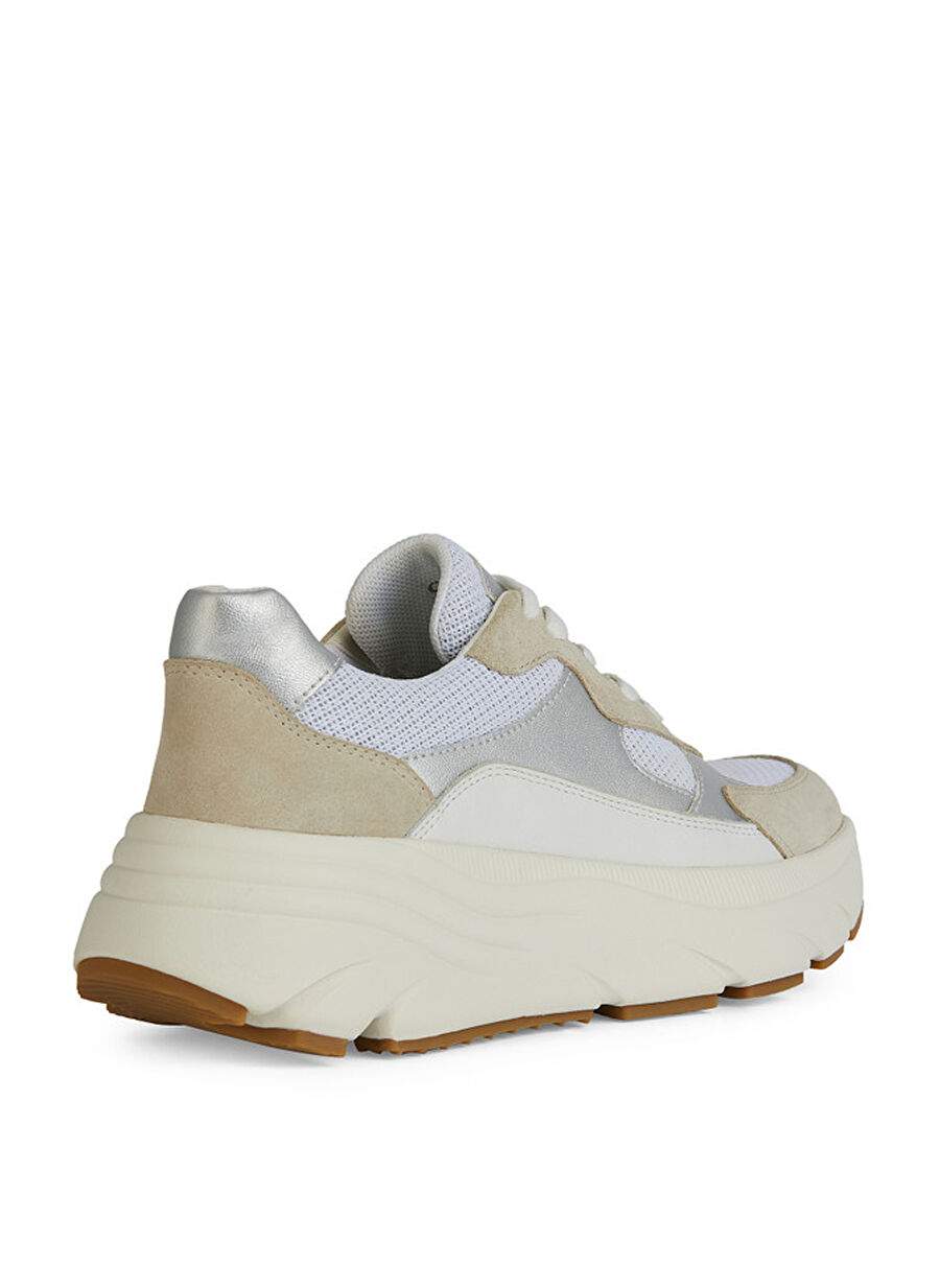Geox White/Silver Women's Leather Sneaker D DIAMANTA B — Product image 4 of 6