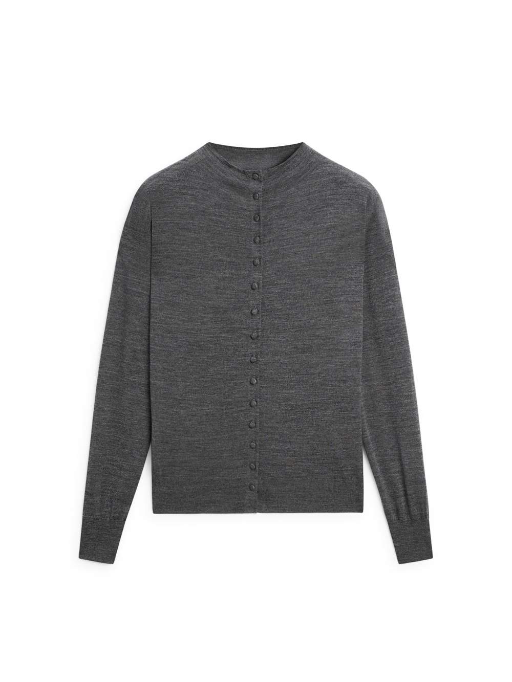 Mock turtleneck cardigan with covered buttons — Product image 12 of 12