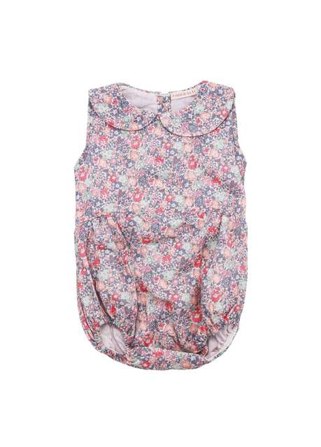 Liberty Michelle Pastel Flower Patterned Babe Collar Sleeveless Girl Baby Coverall
