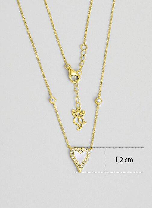 Sedef Kalbi 18 Ayar Sar Altn Kaplama 45 Cm Gumus Kolye — Product image 15 of 40