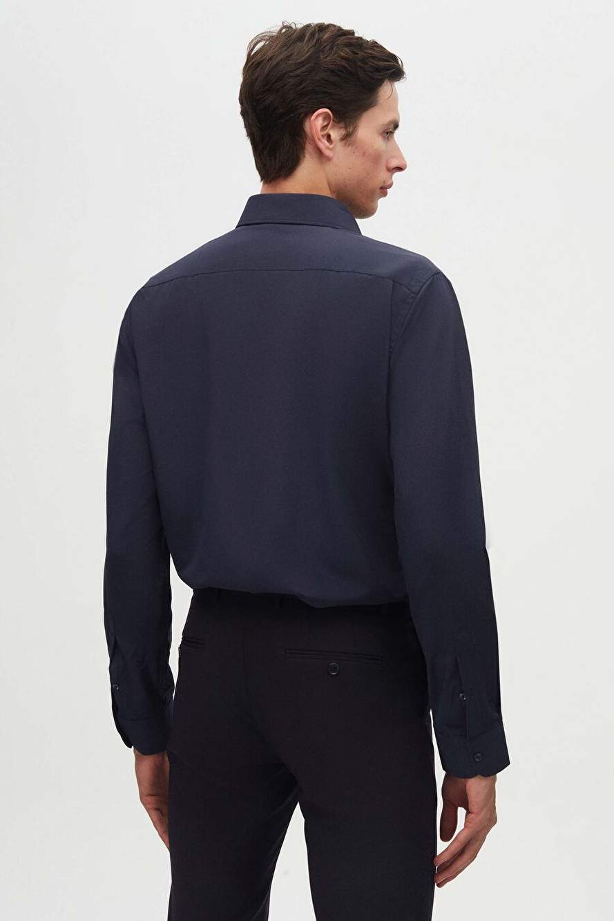 Ds Groom Slim Fit Navy Blue Italian Collar Narrow Cut Classic Tietlk Long Sleeves Easy To Use What — Product image 6 of 6