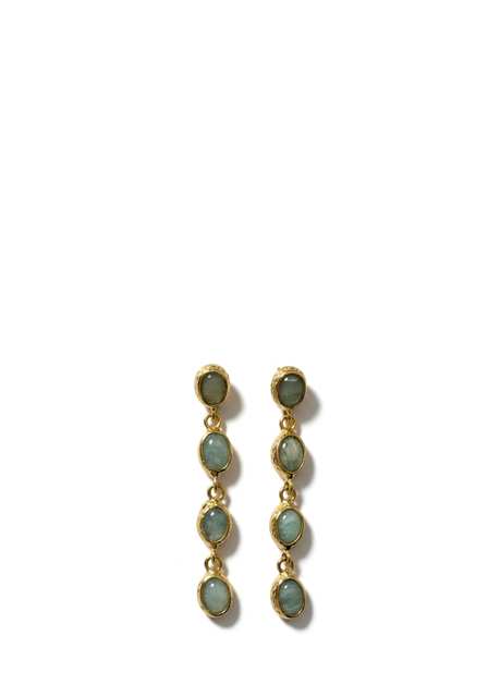 Nerina Aquamarine 22K Gold Plated Women's Earrings