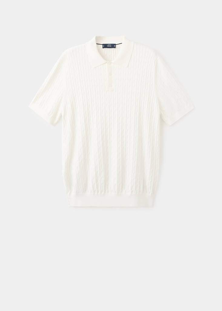 100% cotton braided knitted polo shirt — Product image 9 of 29