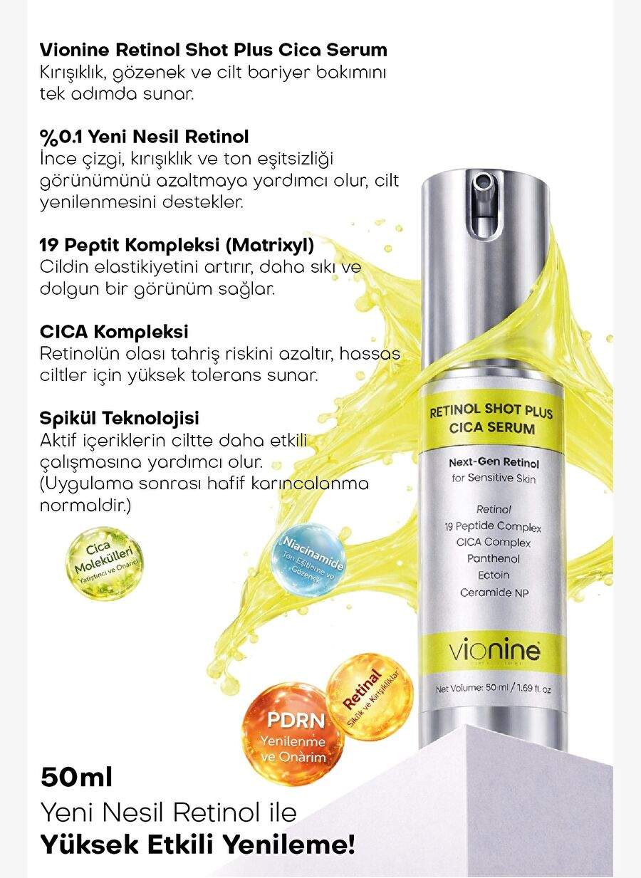 Retinol Shot Plus Cica Serum % 0.1 Made In Korea 50 ML — صورة المنتج 6 من 8