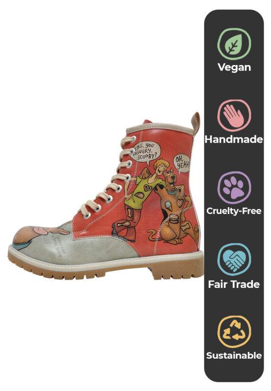Women Vegan Leather Red Long Boots - Warner Bros Hungry Doo Scooby Doo Design — Product image 5 of 7
