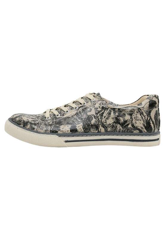 Men Vegan Leather Beige Sneakers - The Life Of Dogs Design — Product image 3 of 7