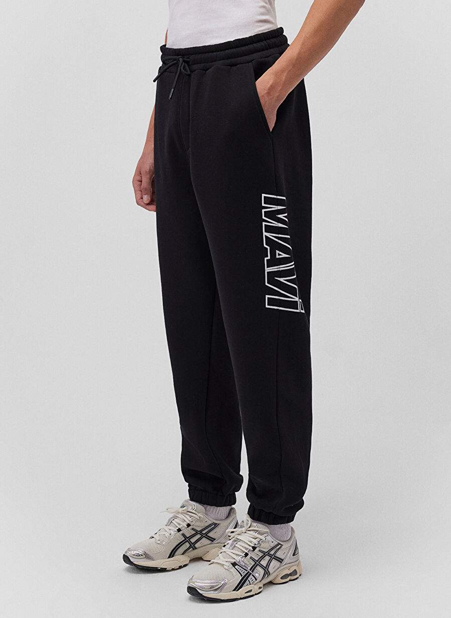 Siyah Erkek 100 Pamuk Esofman Alt M0010208 900 Mavi Baskili Esofman A — Product image 3 of 8