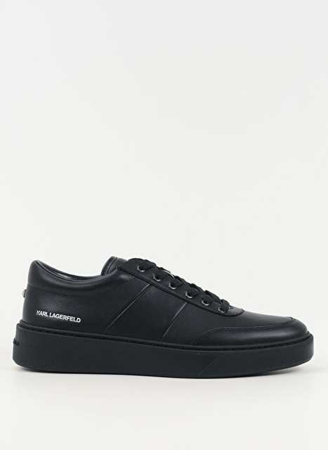 Karl Lagerfeld Siyah Erkek Deri Sneaker Flint Ii U Front Lo Lace