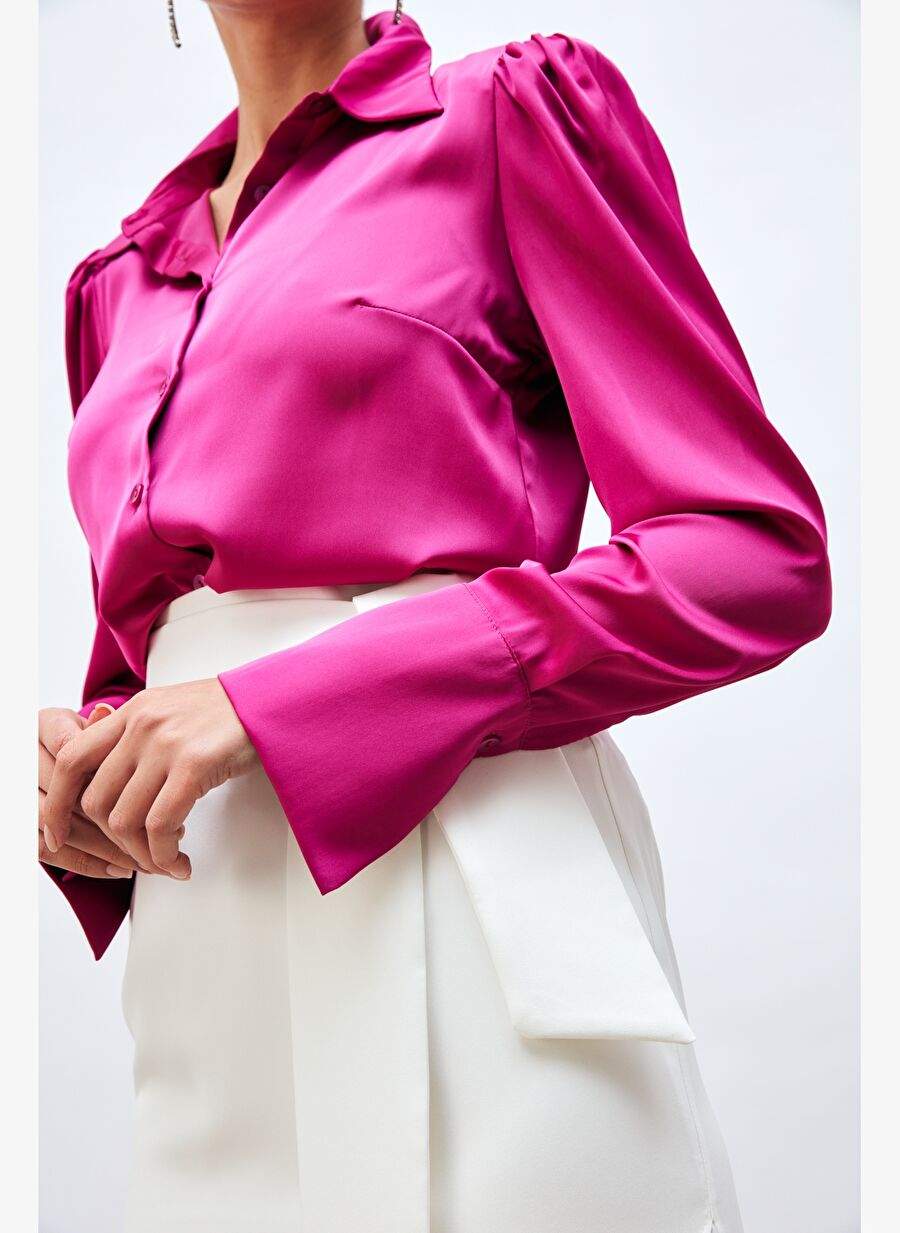 Vatkali Satin Shirt - Fuchsia — Product image 6 of 7