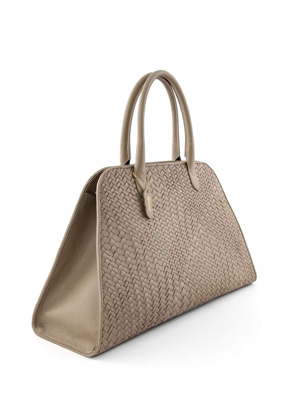 Miranda Model Vizon Deri Örgü Büyük Boy Kadın Omuz Çantası — Product image 3 of 4