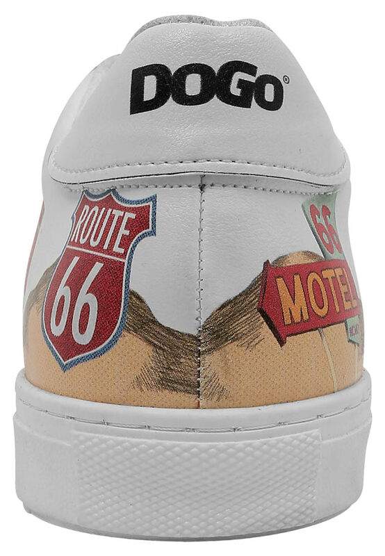 Men Vegan Leather White Sneakers - Route 66 Design — صورة المنتج 8 من 8