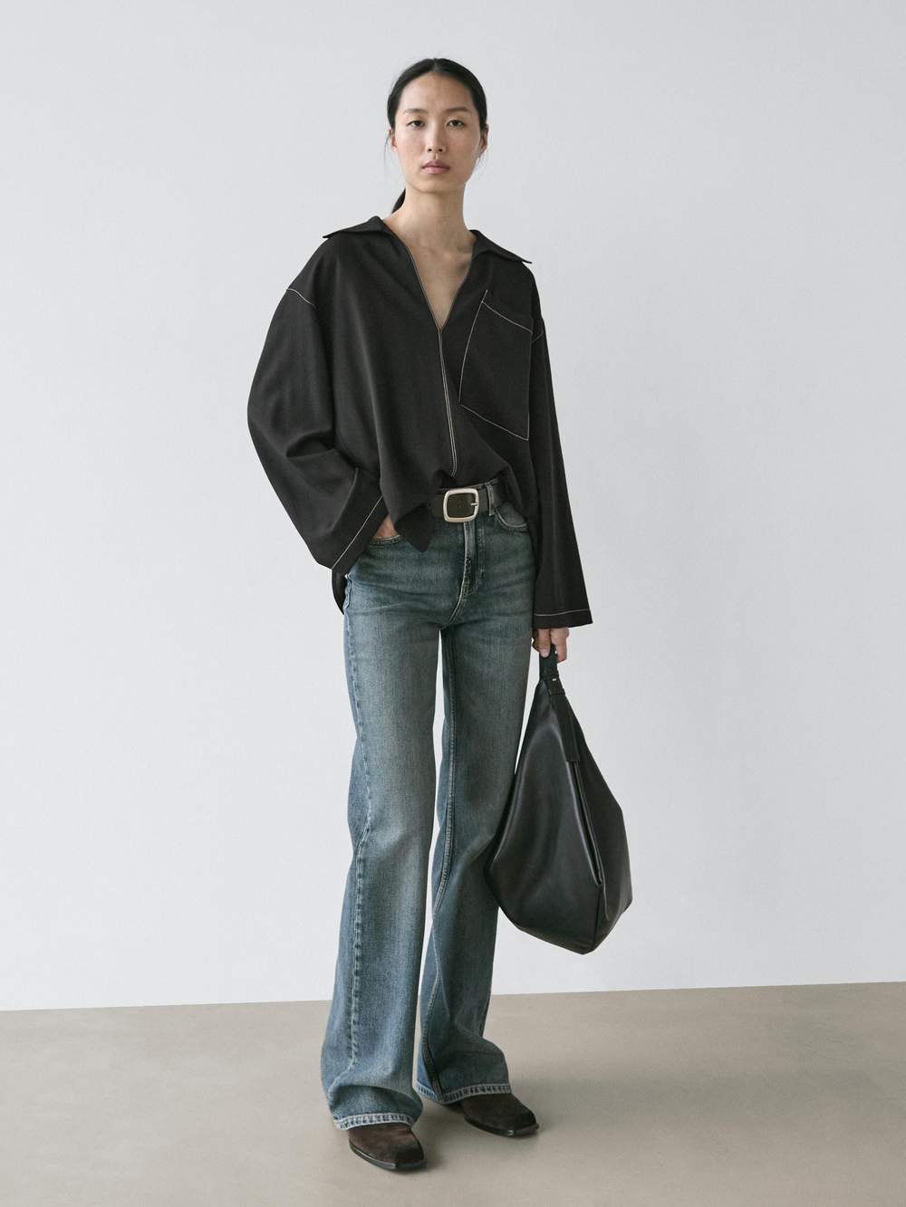 Flowing wool blend overshirt with pocket detail — Product image 5 of 14