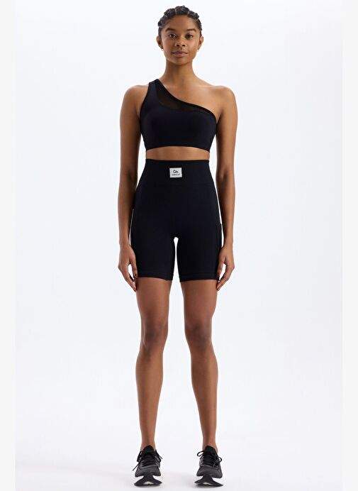 Yan Orgu Desenli File Cepli Spor Sort Siyah — Product image 4 of 30