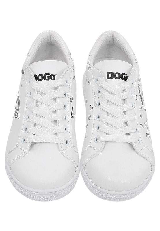 Kids Vegan Leather White Sneakers - Lemur Design — Product image 5 of 8