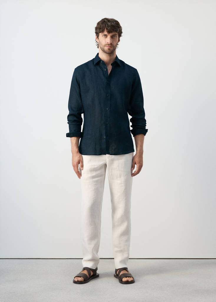 Regular-fit 100% linen shirt — Product image 21 of 30