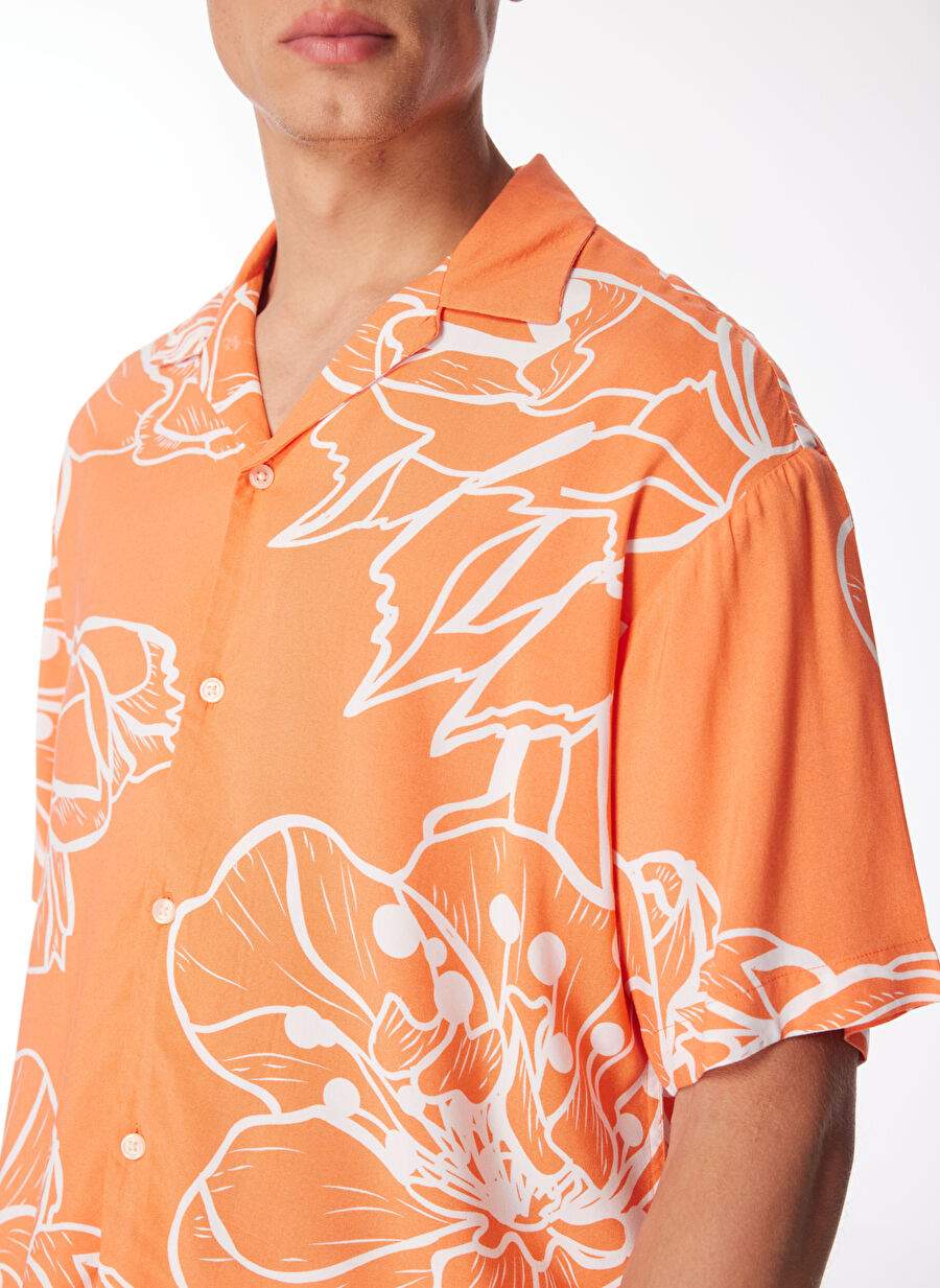 Jack & Jones Relaxed Men's Orange Shirt JORJEFF GALLERY AOP RESORT SHIRT SS — Product image 4 of 5