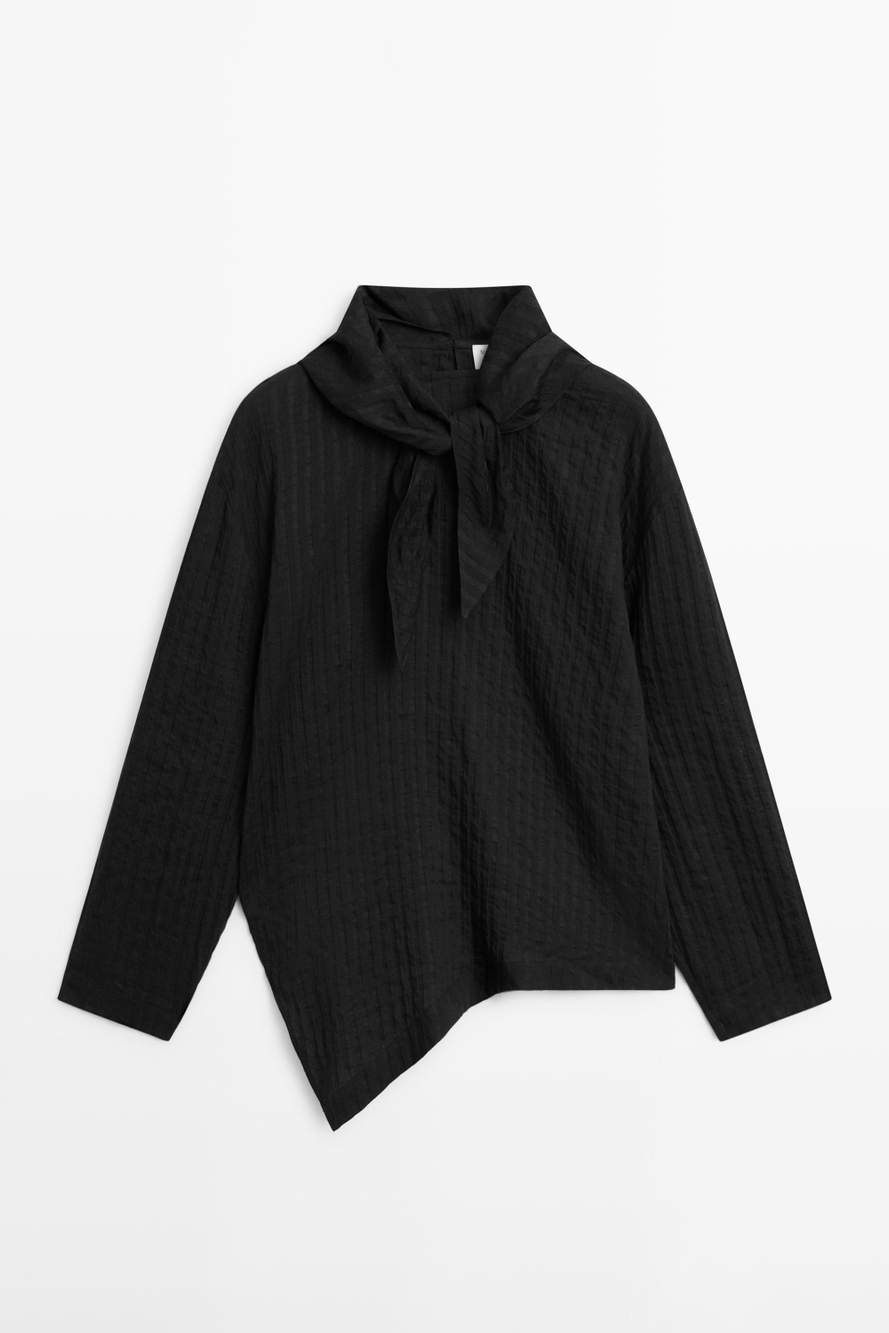 Striped flowing shirt with scarf detail — Product image 15 of 22