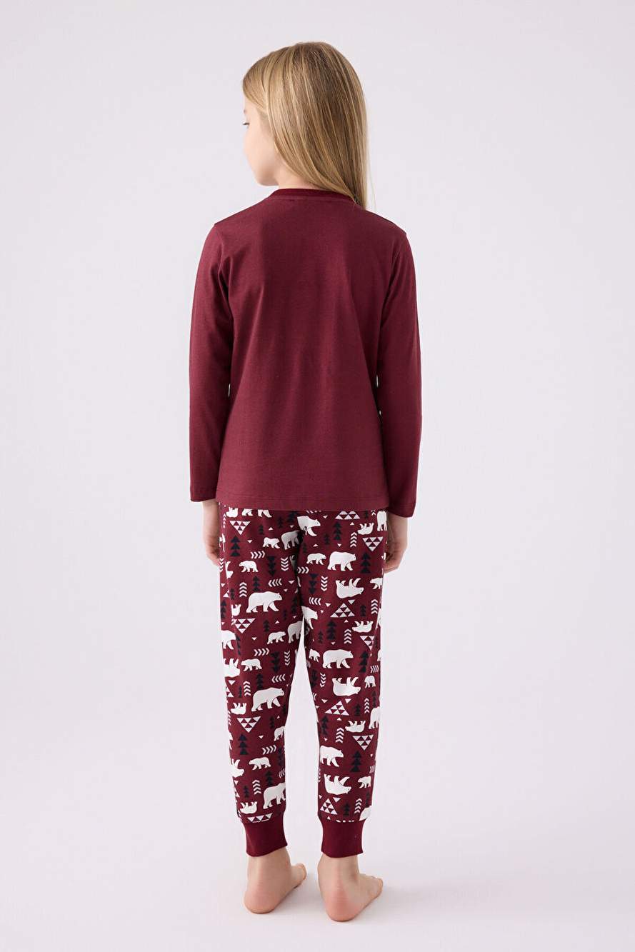 Arnetta Kız Çocuk Uzun Kol Pijama Takım AR3107 Bordo — Product image 5 of 5