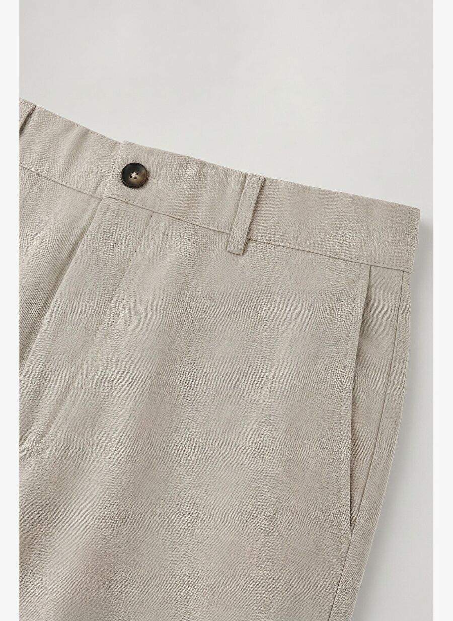 Bej %100 Keten Bermuda Şort — Product image 3 of 4