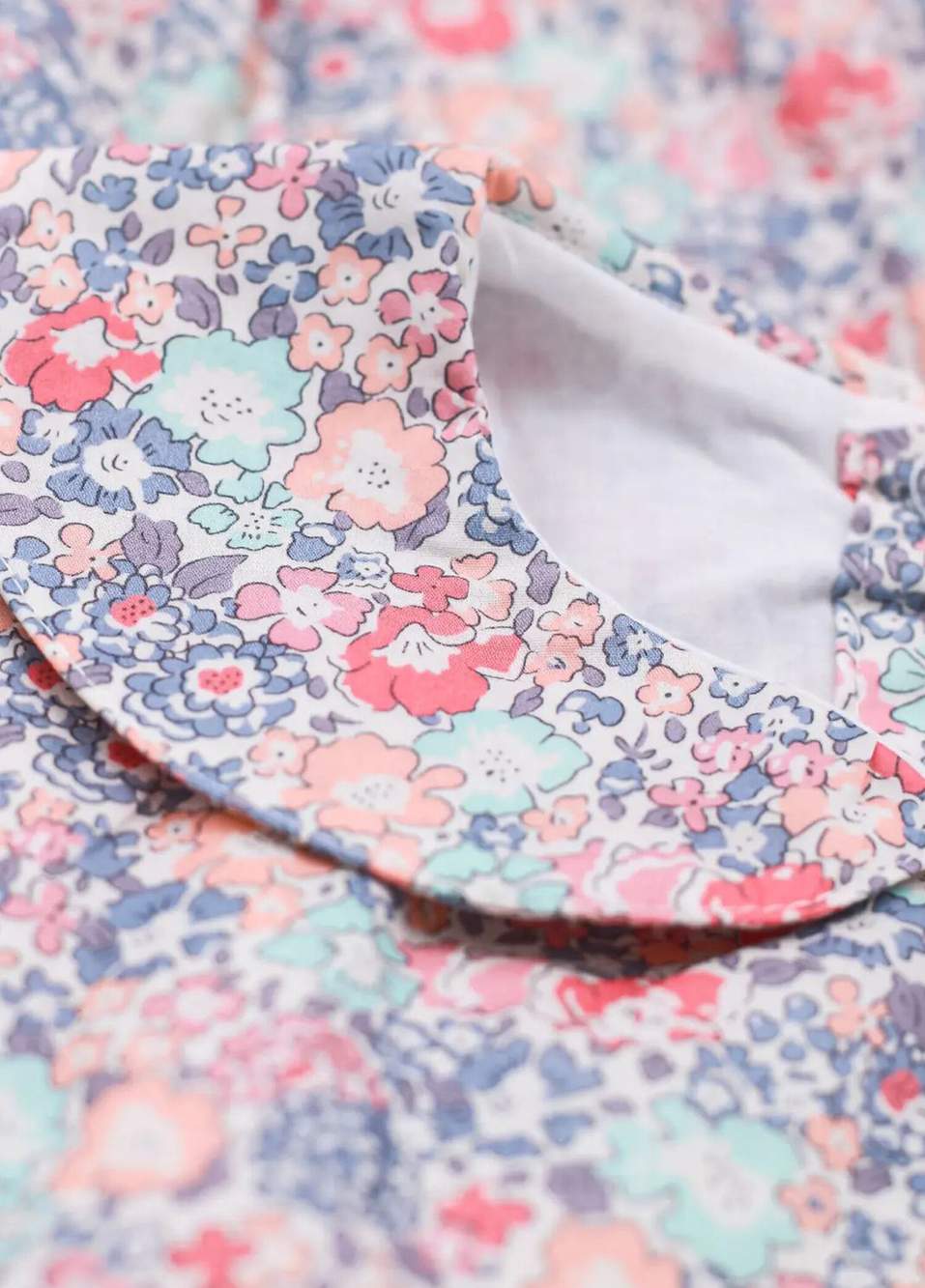 Liberty Michelle Pastel Flower Patterned Babe Collar Sleeveless Girl Baby Coverall — Product image 3 of 3