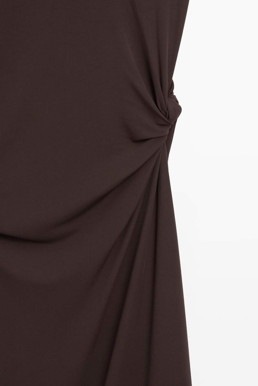 Asymmetric ruched midi dress — Product image 3 of 17