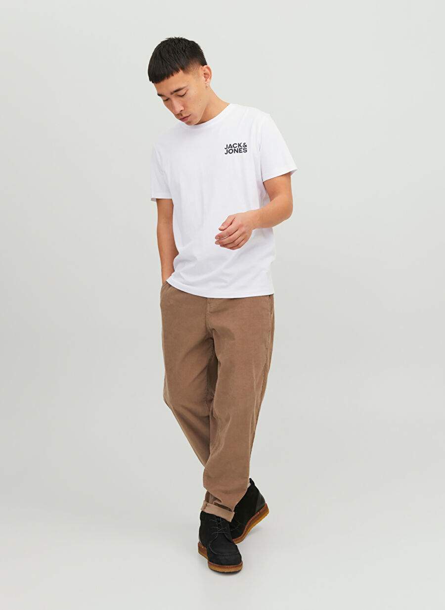 White Men's Cotton T-Shirt 12151955_JJECORP LOGO TEE SS O-NECK — Product image 6 of 7