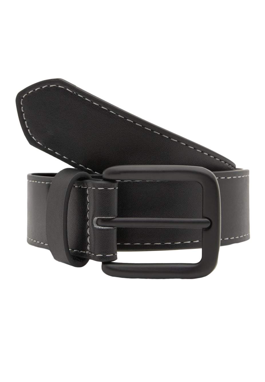Leather effect belt with stitching — صورة المنتج 4 من 7