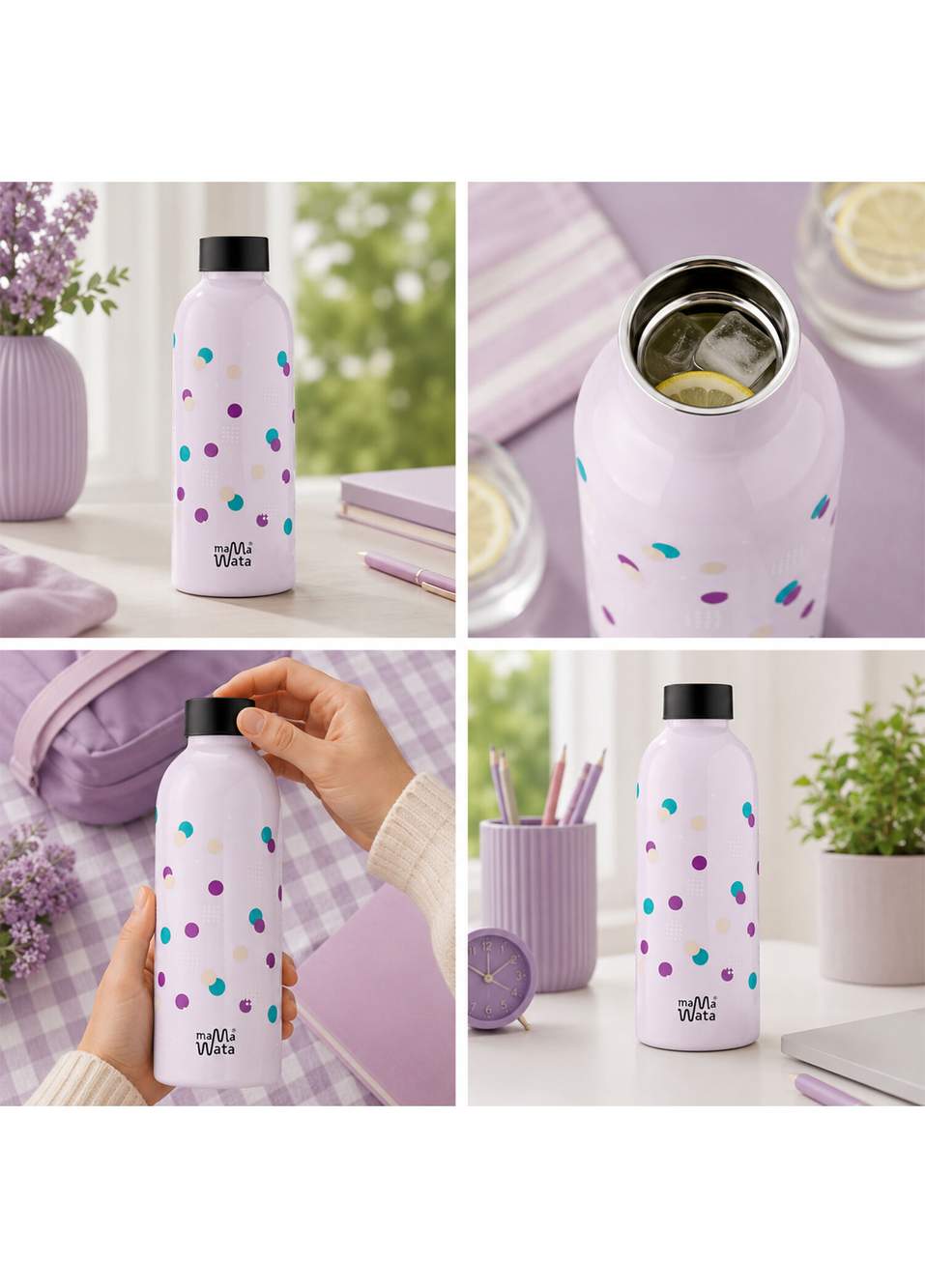 Bubbles Pink Steel Thermos Drinker 470 ml — صورة المنتج 5 من 6
