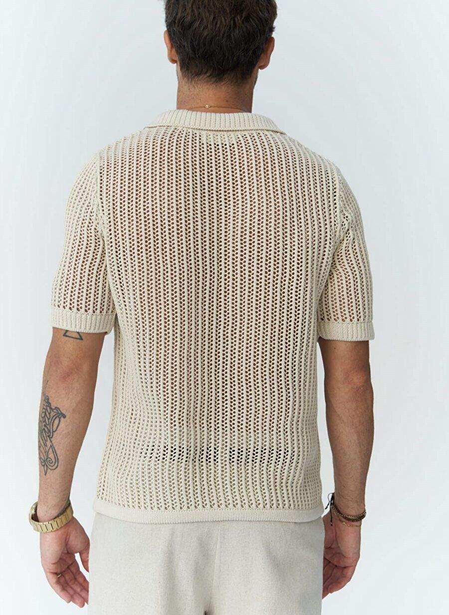 Robert Men's Polo Collar Naturel Sweater T-Shirt — Product image 4 of 7
