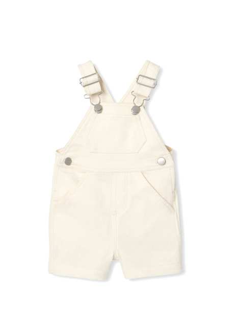 Ekru Denim Erkek Bebek Salopet Şort