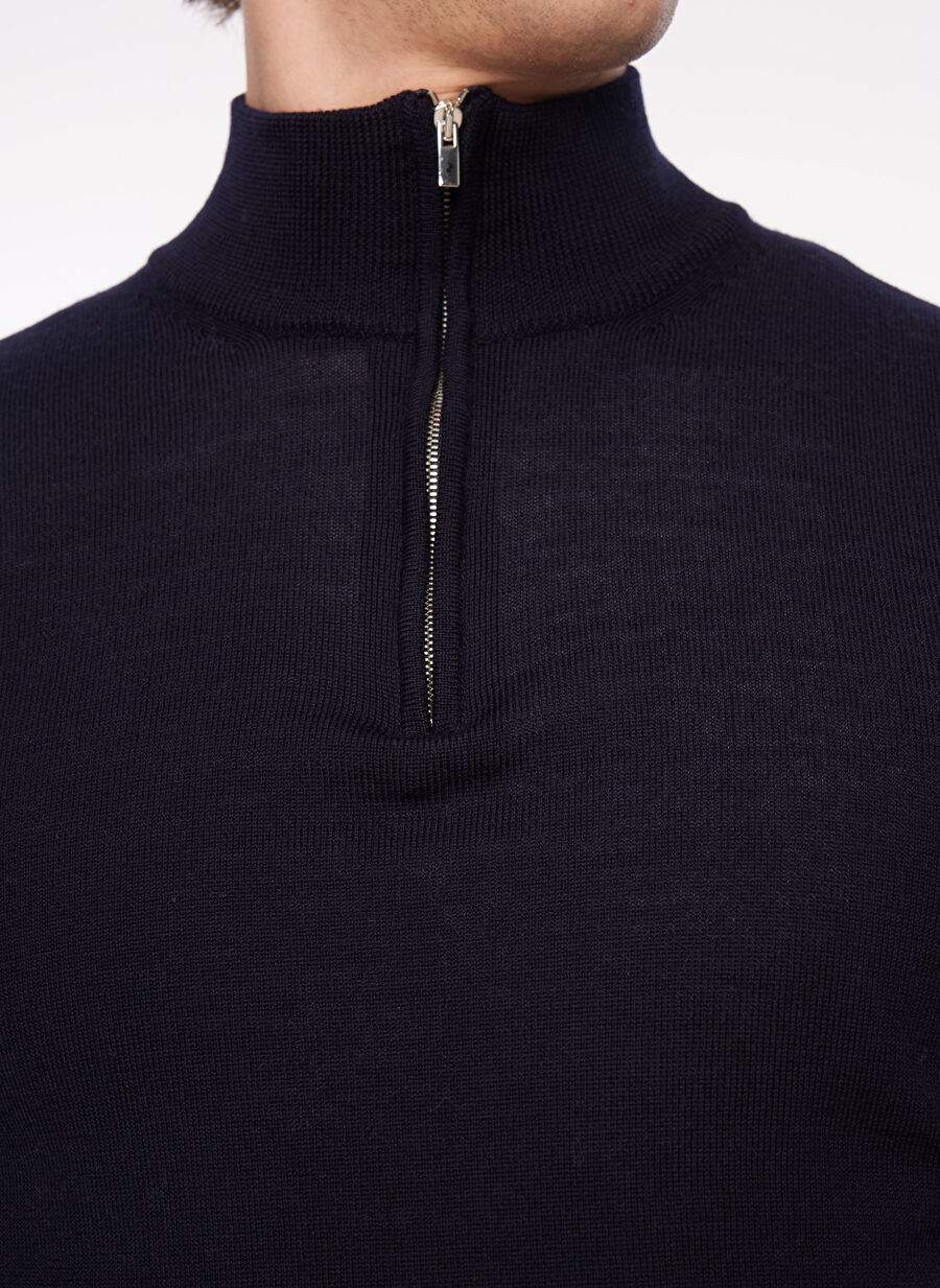 Men's Dark Navy Blue Crew Neck Slim Fit Sweater — Product image 4 of 5
