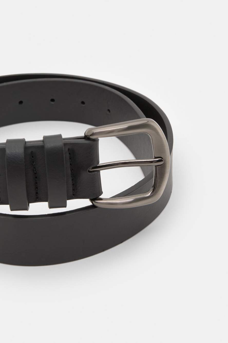 Leather-effect belt with double loop — صورة المنتج 6 من 7