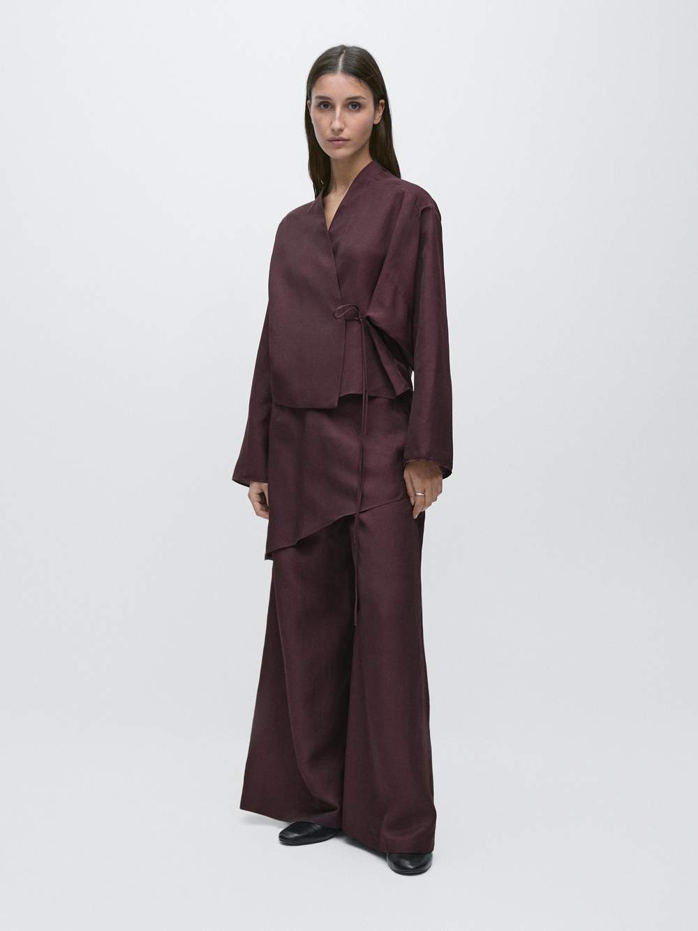 Linen blend shirt with bow detail — Product image 3 of 12