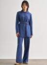 Indigo Blue Mizelle Denim Textured Waist Rubber Genis Paca Pants — Product image 5 of 20
