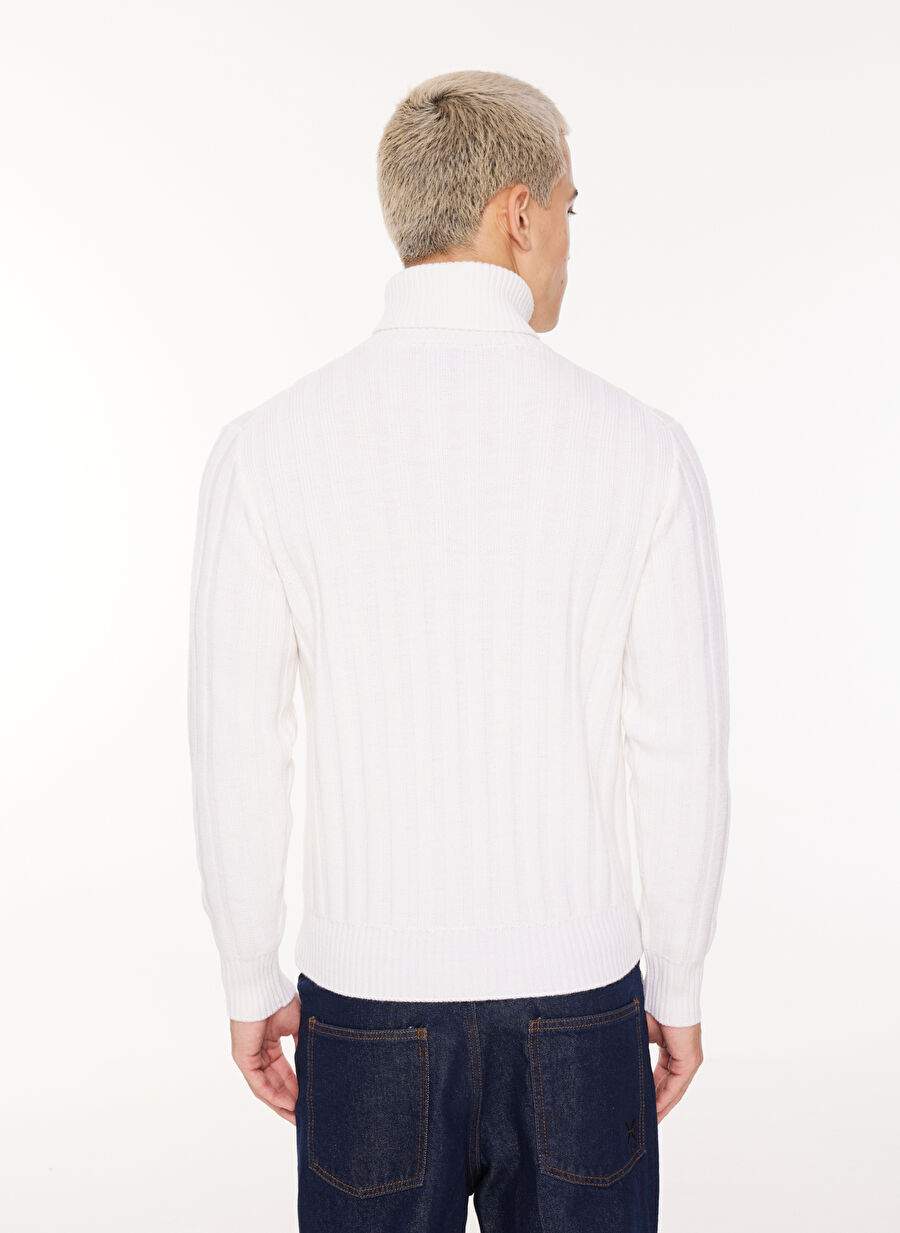 Tombolini Crew Neck Slim Fit White Men's Sweater 61101130 — Product image 5 of 5