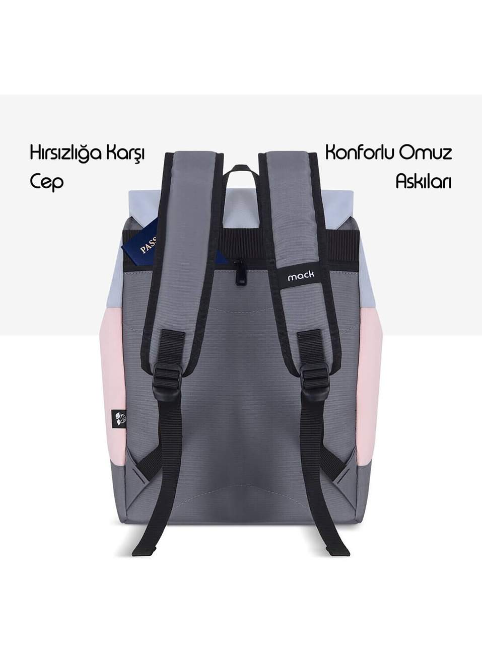 Mack MCE-1302 14.1 ZEN Eco Pink Grey Unisex Backpack — Product image 6 of 8