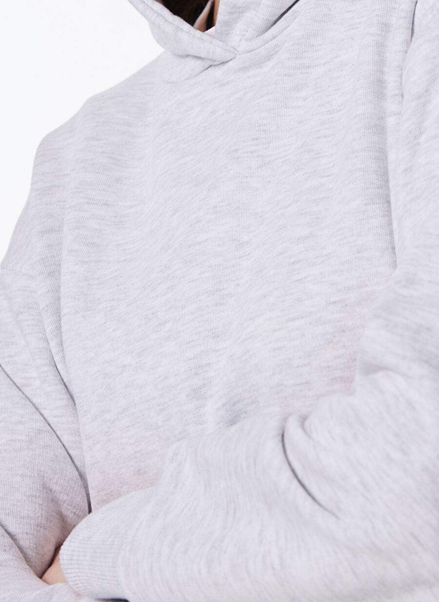 Limon Gri Melanj Kadın Kapüşonlu Basic Sweatshirt ML4WL-SWT9010 — صورة المنتج 6 من 6