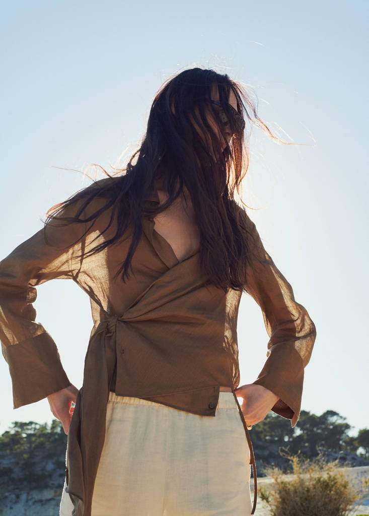 100% ramie blouse with tie — Product image 5 of 8