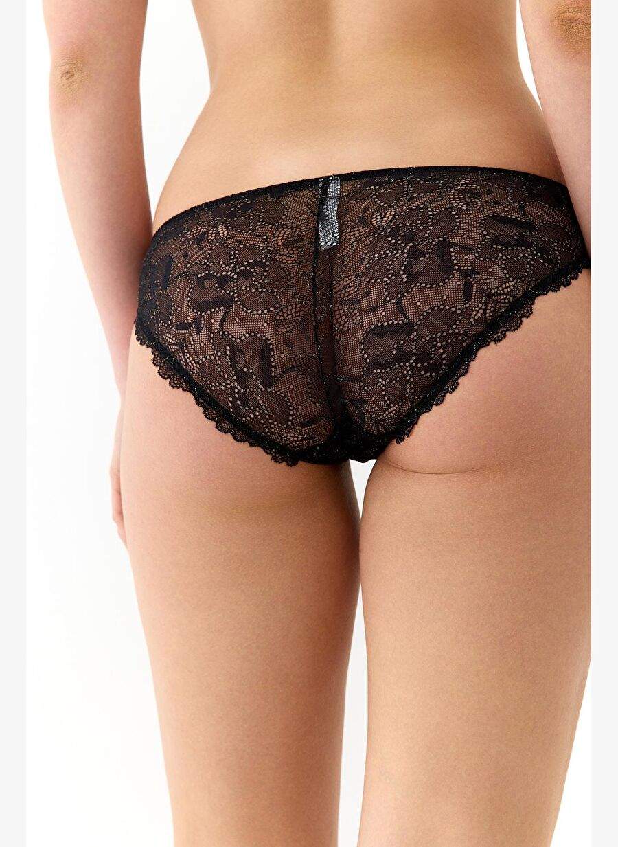 Roma Siyah Full Dantel Slip Kulot — صورة المنتج 5 من 8