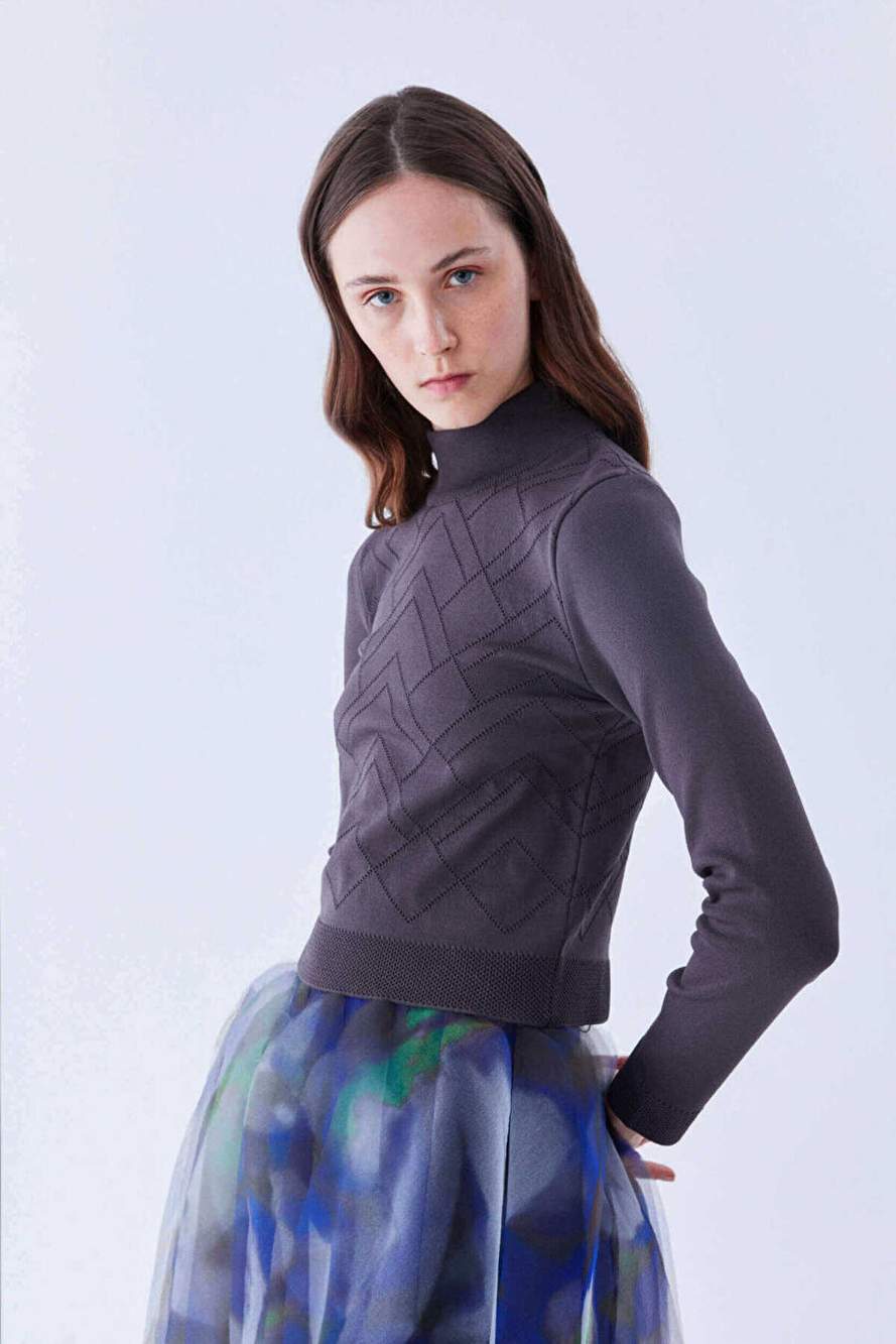 Line Patterned Tricot Anthracite K2279104_046 — Product image 3 of 5