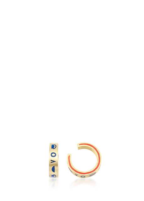 Horus Mineli 925 Ayar Gümüş Üzeri 14 Ayar Altın Kaplama Unisex Halka Kıkırdak Küpe