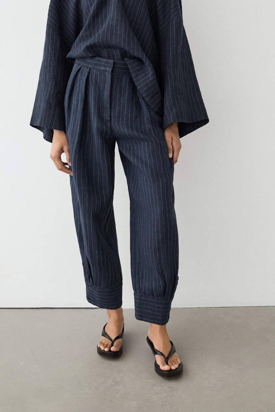 Striped linen sarouel trousers — Product image 15 of 19