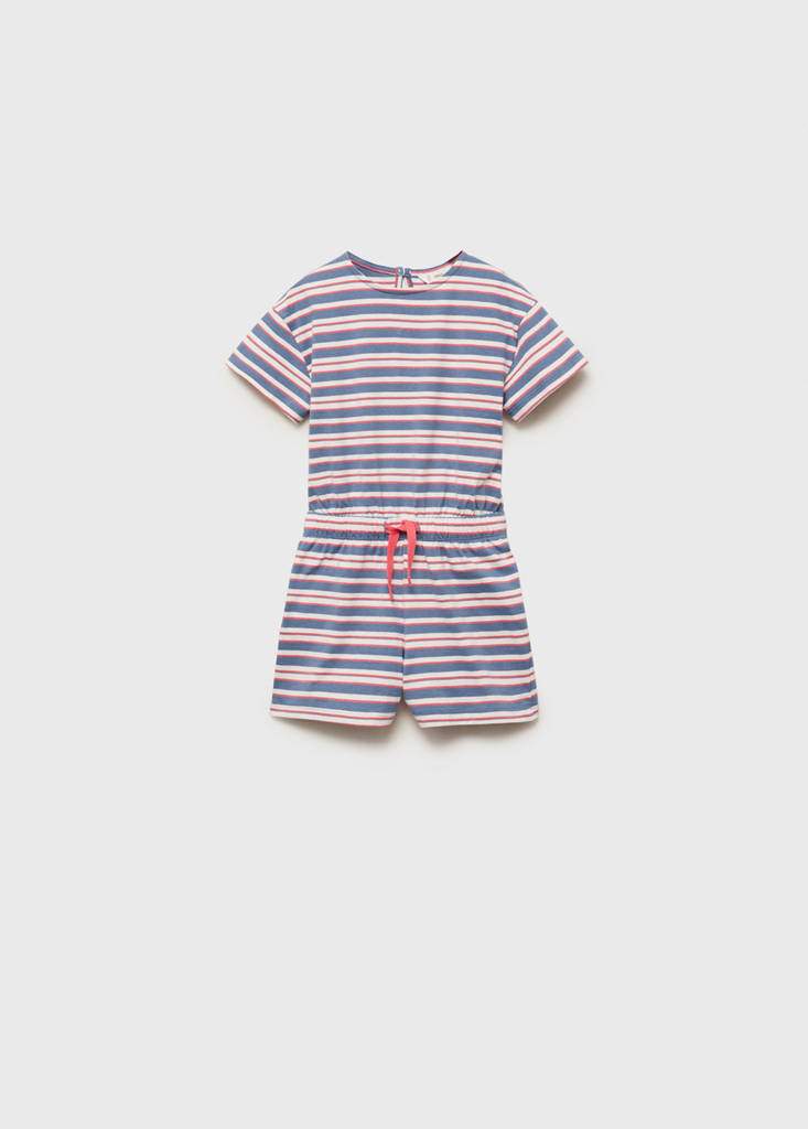 Short striped jumpsuit with drawstring — Product image 3 of 6