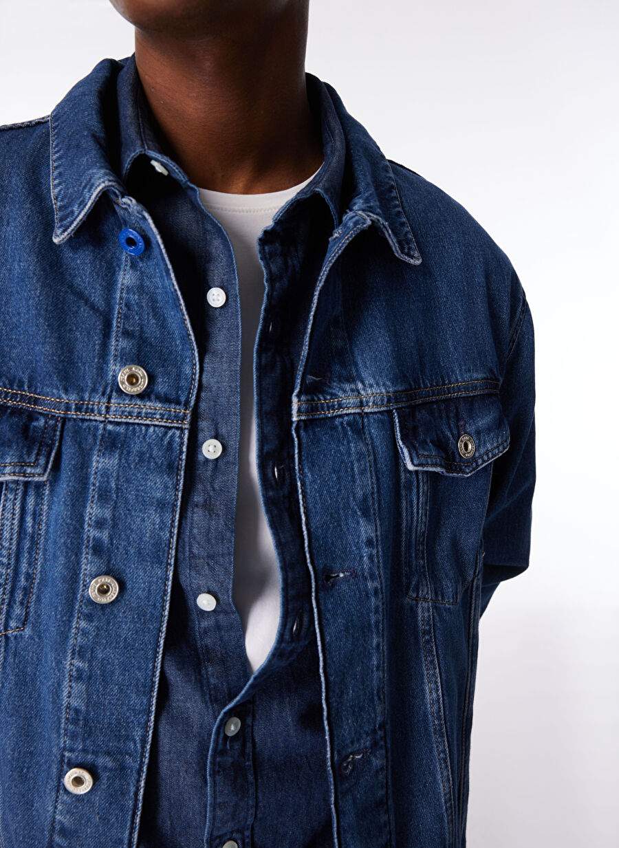 Karl Lagerfeld Jeans Navy Men's Regular Fit Denim Jacket 240d1404 Klj Regular Denim Jacket — Product image 5 of 6